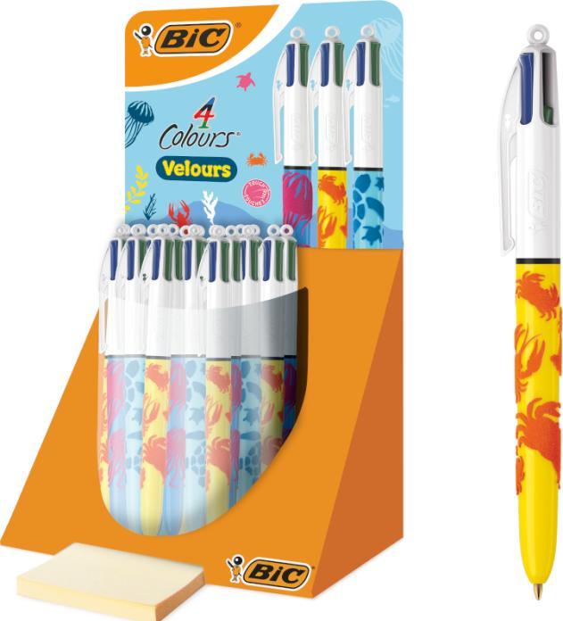 Image du produit Bic Druckkugelschreiber 4 Colours Velours, 30er Display (30x)