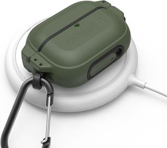 Actual product image Catalyst Total Protection Airpods Pro Waterproof IP68 Cover - Khaki Green (Headphone sleeve)