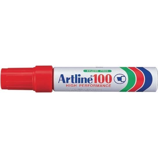 Artline, Marker, EK-100, Red, Chisel tip, Multicolour, Aluminium, Bold, 1.2 cm (Mehrfarbig, 12 mm)