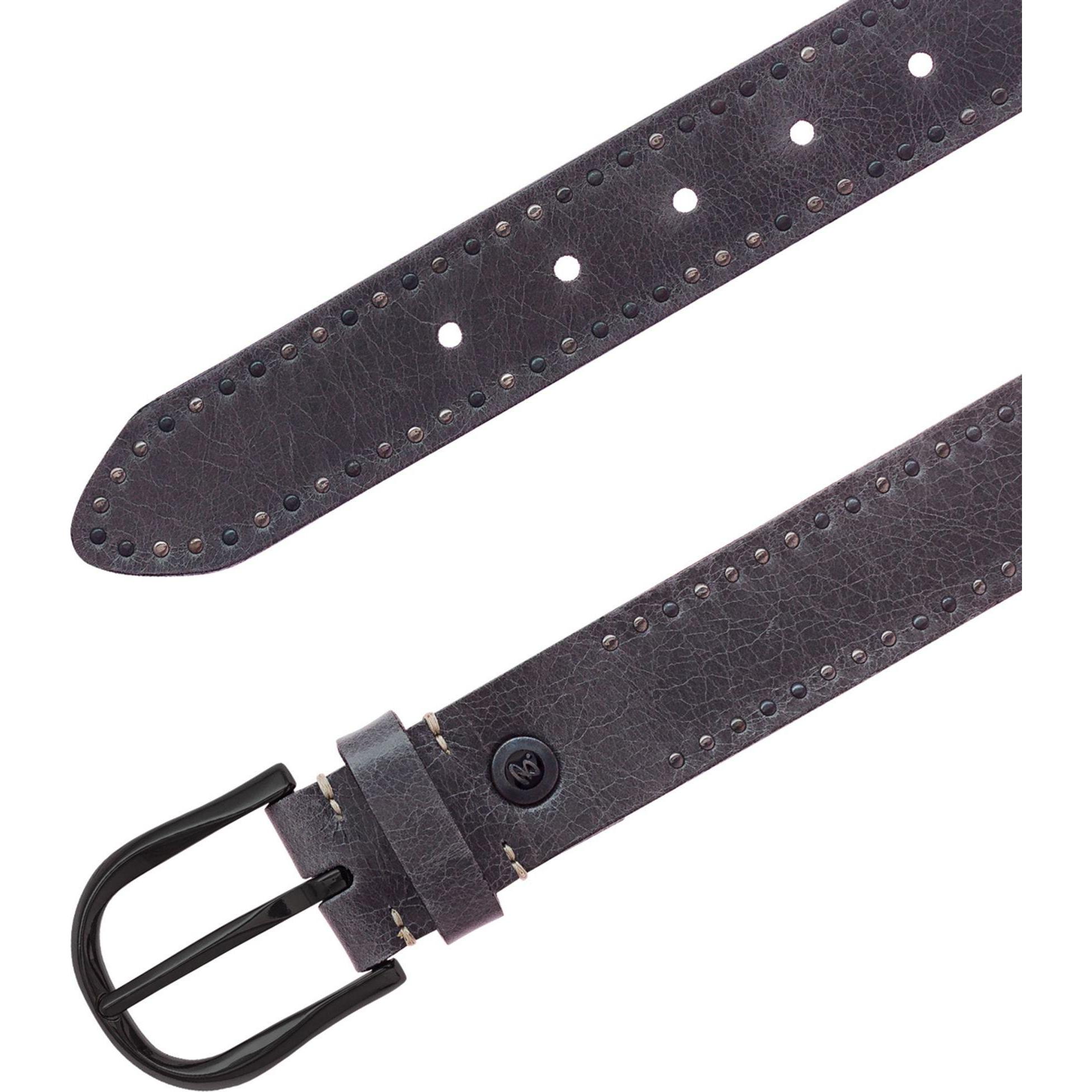 Thumbnail - B.Belt, Damen, Gürtel, Nietengürtel Leder, Grau, (90)