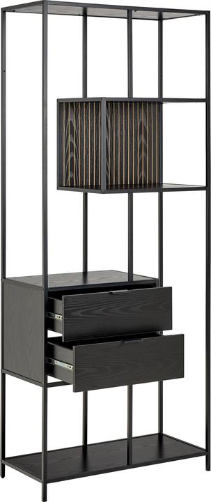 Actual product image AC Design Regal Seaford Schwarz, 77 x 35 x 185