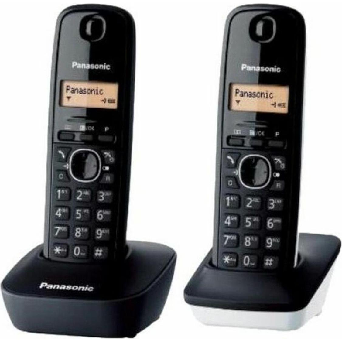 Panasonic WIRELESS TELEPHONE KX-TG1612SP1 WHITE/BLACK DUO, Telefon, Schwarz