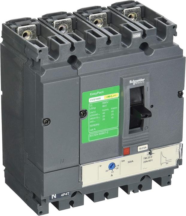 Actual product image Schneider EasyPact CVS100B circuit-breaker, 25 kA at 415 VAC, 4P 4d, TM-D 25 A trip unit LV510321