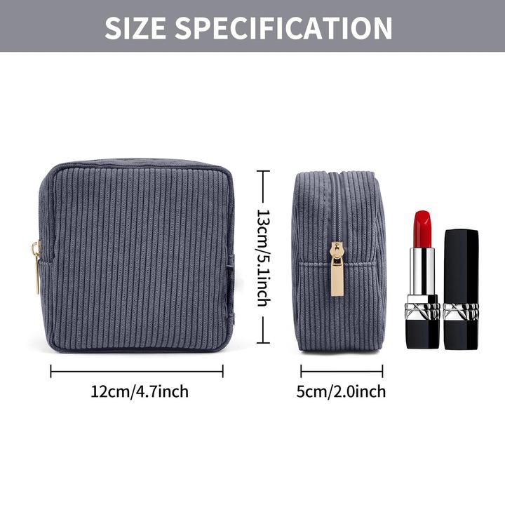 Produktbild Only-Bags.Store Kleine Schminktasche für die Handtasche Mini-Kosmetiktasche Cord-Schminktasche