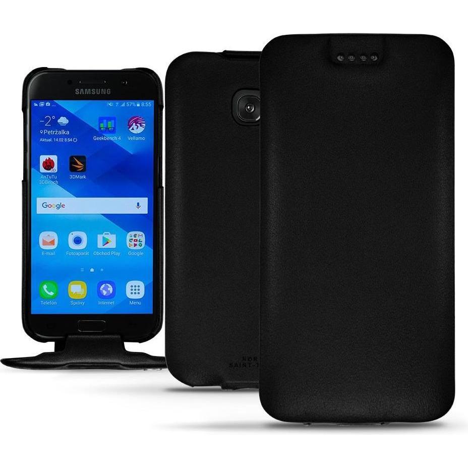 Noreve Lederschutzhülle vertikal (Samsung Galaxy A3 (2017)), Smartphone Hülle, Schwarz