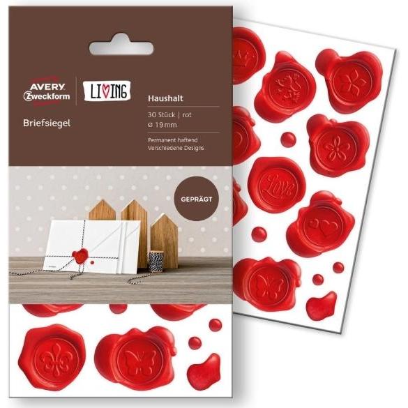 Avery, Heft + Block, 62016, Papier, Rot, Matte, Dauerhaft, 30 Stück(e), 3 Blätter