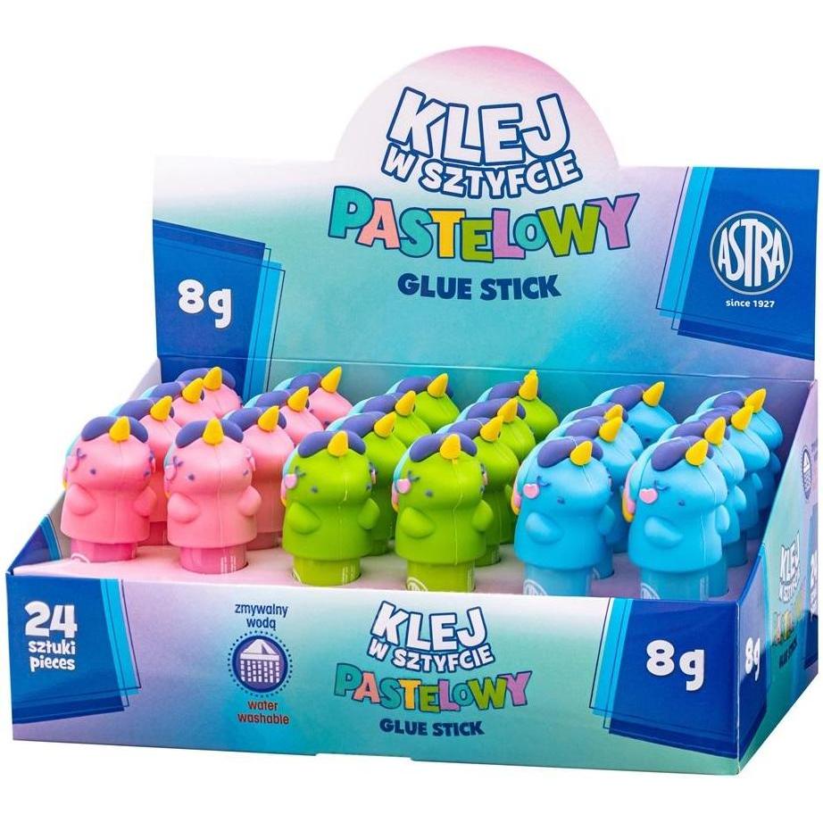 Astra, Colla stick, Klebestift 8g mit 3D-Einhorn-Overlays (24 Stück)
