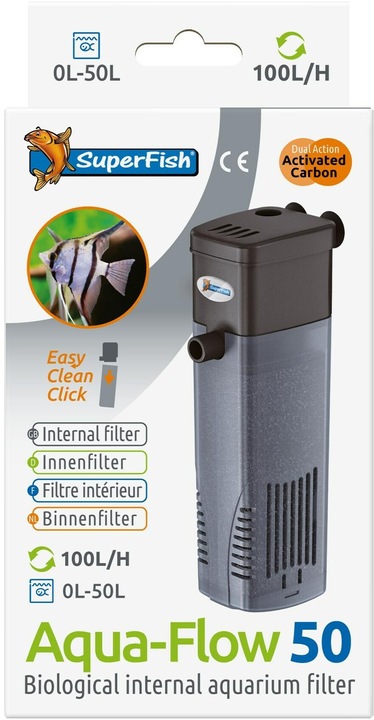 Produktbild SuperFish Aquaflow 50 Filter, Produkttyp: Innenfilter, Grundfarbe (50 l, Innenfilter, Süsswasser, Kaltwasser)