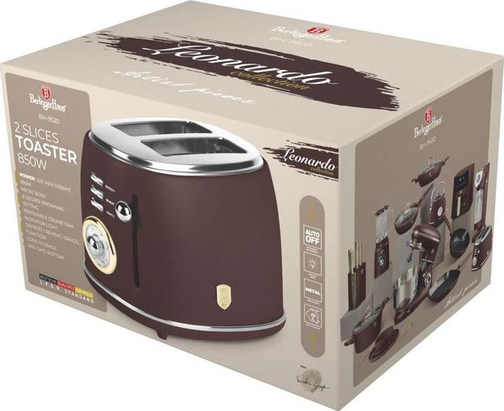 Actual product image BerlingerHaus Toaster with 6 toasting levels, bordeaux