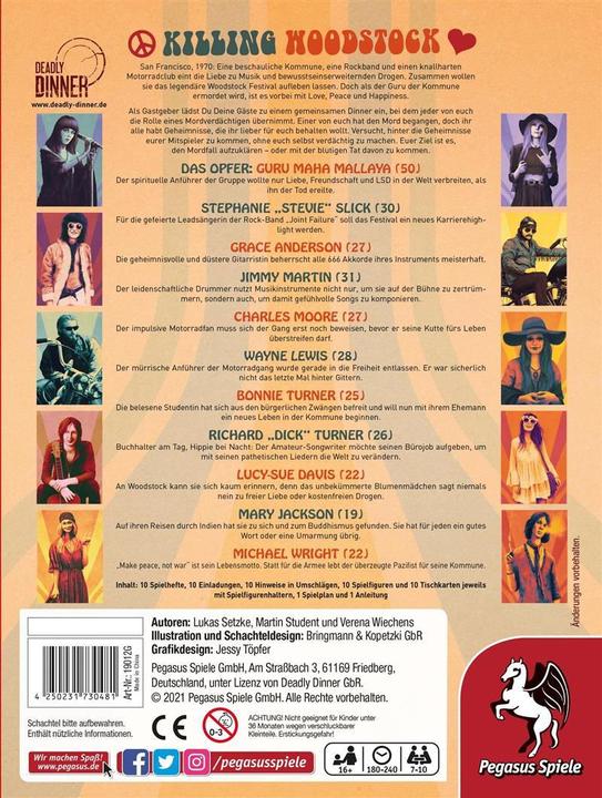 Image du produit Deadly Dinner Killing Woodstock (Allemand)