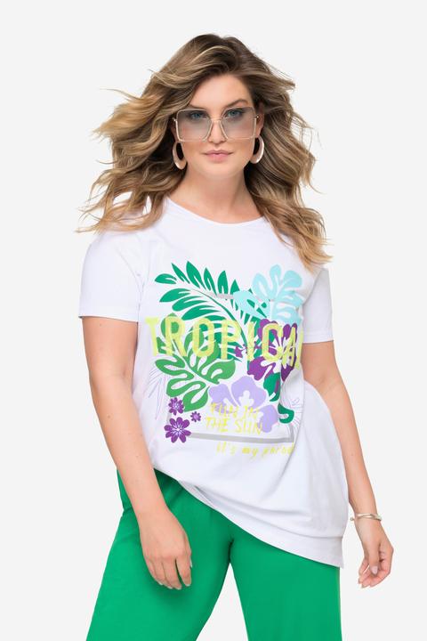 Immagine prodotto Miamoda T-Shirt, lang, TROPICAL Motiv, Rundhals, Halbarm (48)