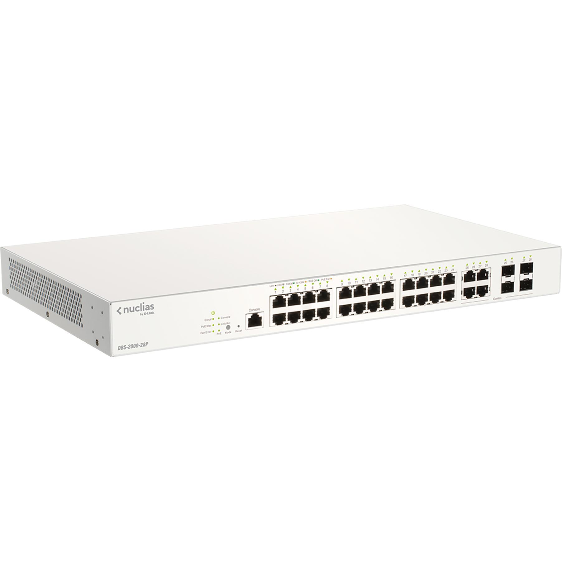 Thumbnail - D-Link PoE Switch DBS-2000-28P 28 Port (28 Ports), Netzwerk Switch, Grau