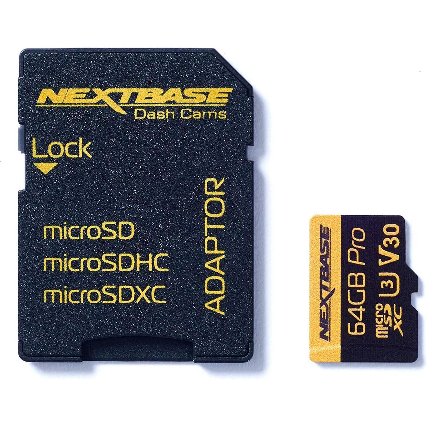 Nextbase U3 Micro SD (64 GB, microSDXC, U3, UHS-I), Scheda di memoria, Nero