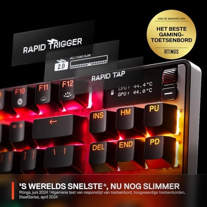 Produktbild SteelSeries | Gaming Keyboard | Apex Pro TKL Gen 3 | US Layout | Bluetooth | Black | 2.4 GHz / Bluetooth/ Wired (US, Kabellos, Kabelgebunden)