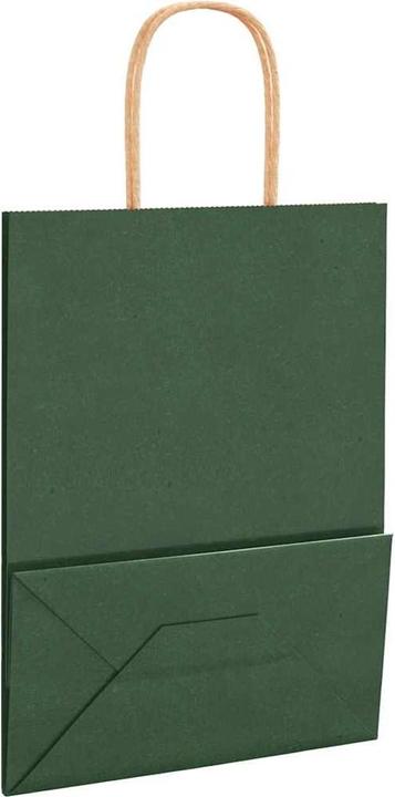 Image du produit VidaXL Sacs en papier kraft 50 pcs. avec anse Vert 22x11x28 cm Sac en papier (Coffret cadeau, 50 x)