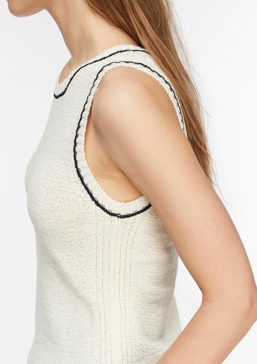 Produktbild Comma Strickpullunder Maritimes Top aus Baumwollbändchengarn mit Kontrastabschlüssen (42)