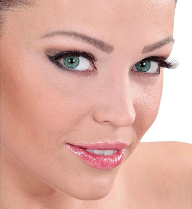 Actual product image Widmann DICHTE SCHWARZE WIMPERN in Box mit Klebstoff in Glasflasche (Artificial eyelashes)