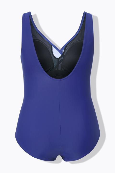Actual product image Ulla Popken Gradient Wrap Look One Piece Swimsuit (56)