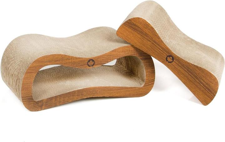 Productafbeelding CanadianCat Baan & Satelliet Krabplank Set, Klein, Walnoot (18 cm, Walnoot)