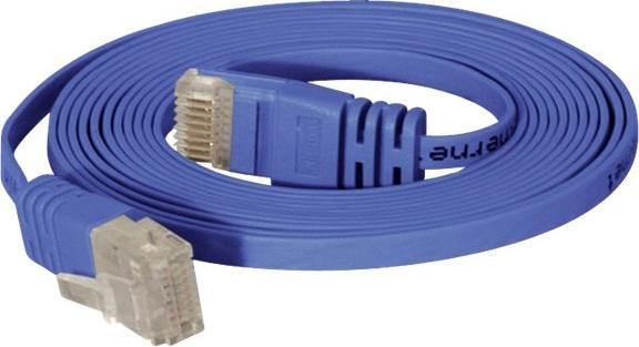 Actual product image Tecline High quality patch cable, flat, U/UTP, unshielded, Cat 6, blue, 0.25 m Super-flat patch cable e.g. (U/UTP, CAT6, 0.25 m)