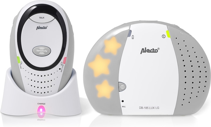 Immagine prodotto Alecto DBX-85GS - Baby monitor DECT con modalità ECO completa, bianco/grigio (Audio del baby monitor, 300 m)