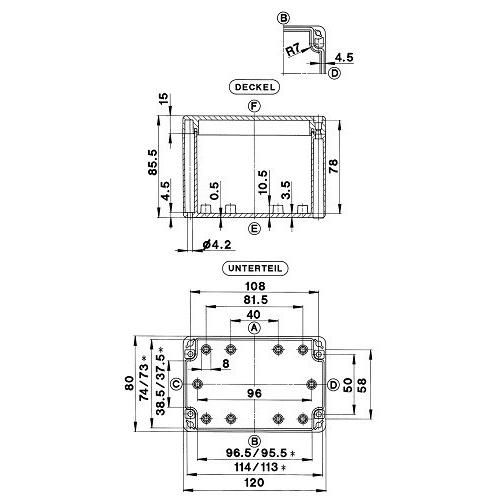 Thumbnail - Bernstein Kasse CT-602 ABS 120X80X85 (Gehäuse), Elektronikzubehör + Gehäuse, Grau