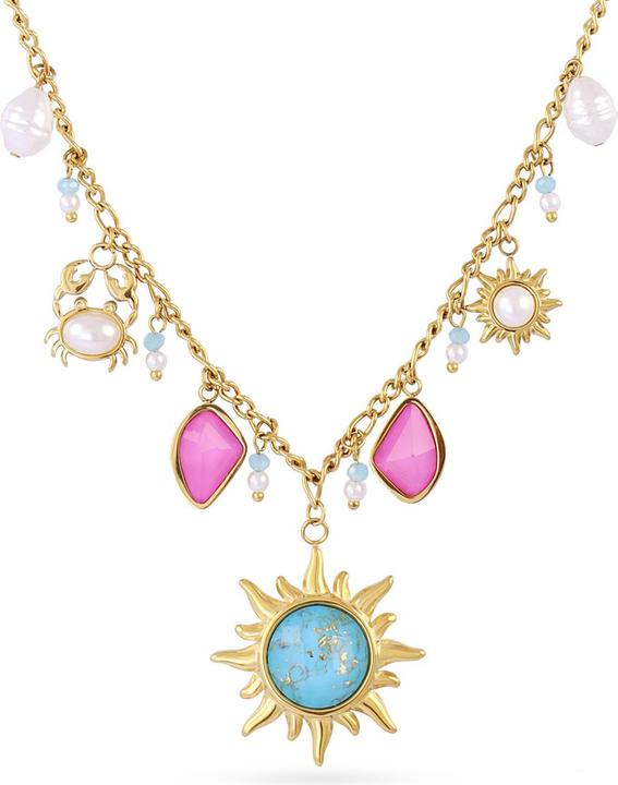 Image du produit Emilia Collier - Acier Dore - Pierre Synthetique Multicolore (Acier)