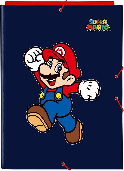 Super Faltblatt Mario World Marineblau A4 (A4, Hardcover)