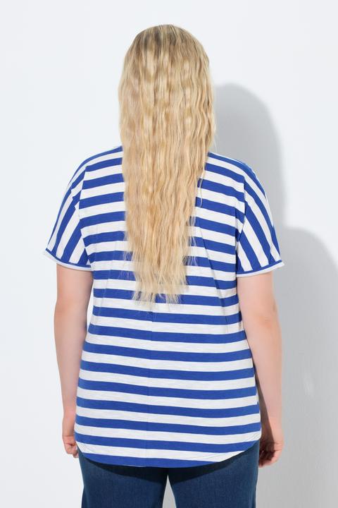 Actual product image Ulla Popken Patchwork Striped Graphic Tee (60)
