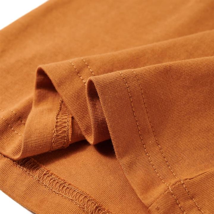 Immagine prodotto vidaXL Camicia da bambino a maniche lunghe ocra scuro 128,Materiale: 100 (128)