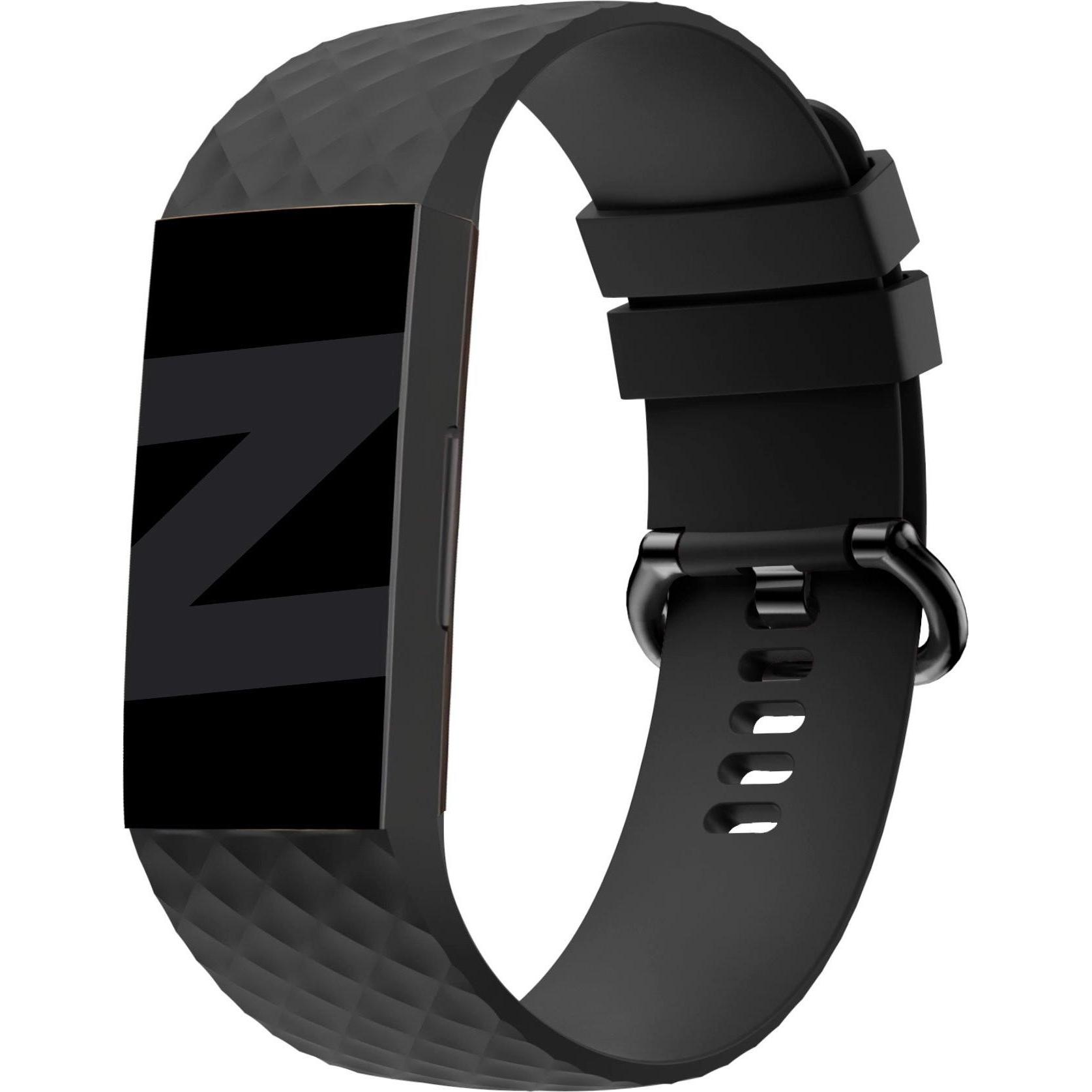 Bandz Silikon Armband (Silikon, Charge 3), Uhrenarmband, Schwarz
