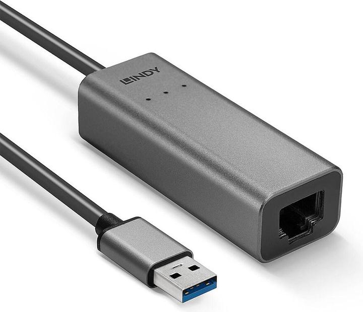 Image du produit Lindy Convertisseur USB 3.0 vers Ethernet 2.5G Connexion Ethernet 2.5 Gigabit au réseau (USB 3.0, RJ45 2.5 Gigabit Ethernet (1x))