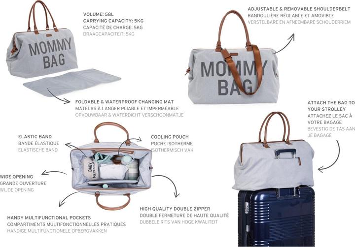 Actual product image Childhome Mommy Bag canvas grau