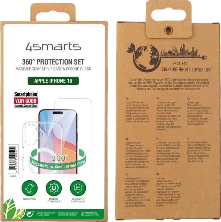 Productafbeelding 4smarts 360° premium beschermingsset (1 Pcs., Apple iPhone 16)