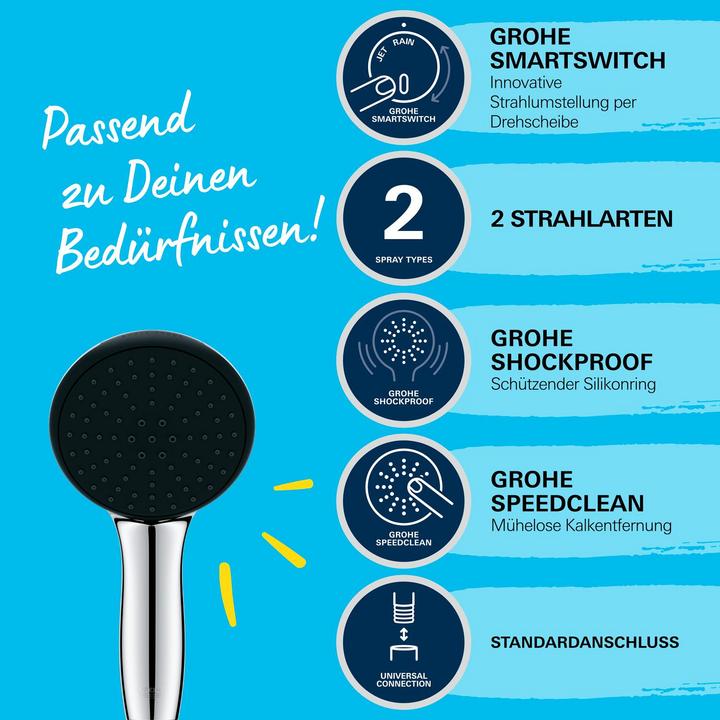 Actual product image Grohe Vitalio Start 110 Handbrause 2 Strahlarten (2 Beam types, 13.50 l/min)