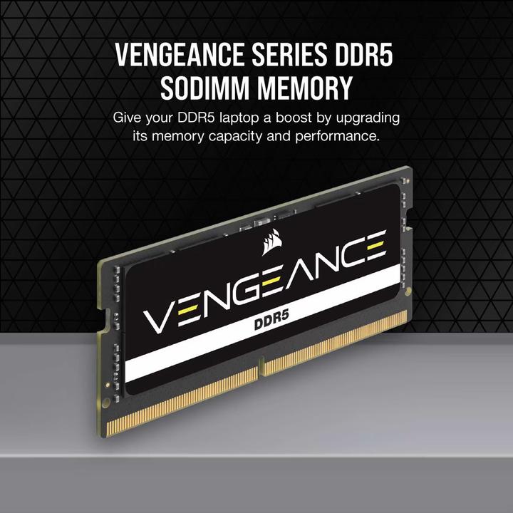 Produktbild Corsair SORAM D5 5600 48GB C48 Vengeance (1 x 48GB, 5600 MHz, DDR5-RAM, SO-DIMM)