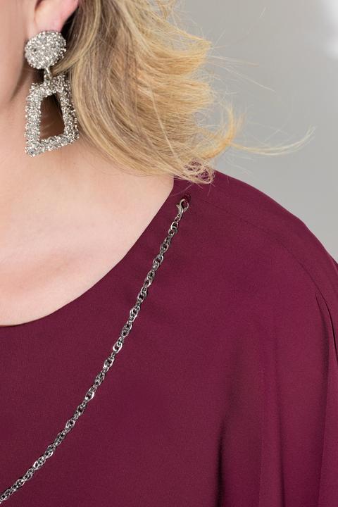 Actual product image Miamoda Blouse with draped shoulders and removable chain (42)