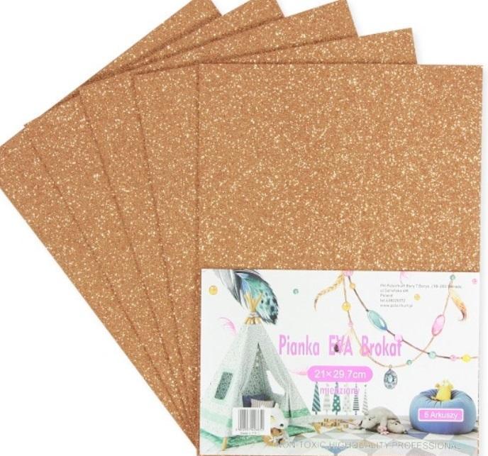 Penword Copper glitter foam 21x29.7cm 5 pcs (Copper, 5 x)