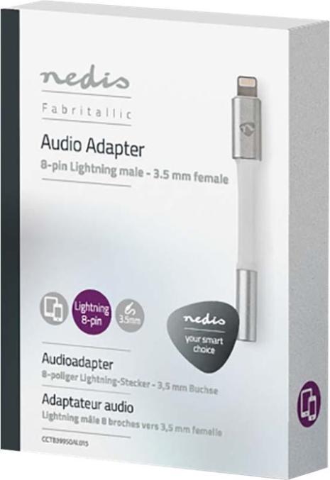 Actual product image Nedis Lightning – 3.5 mm Buchse (0.13 m, 3.5mm jack (AUX), Lightning)