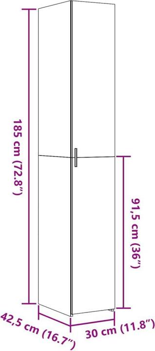 Image du produit vidaXL Highboard (42.50 x 30 x 185 cm)