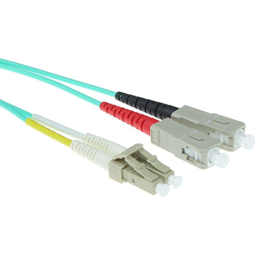 ACT 20 meter LSZH Multimode 50/125 OM3 fiber patch cable duplex with LC and SC connectors (20 m), Netzwerkkabel