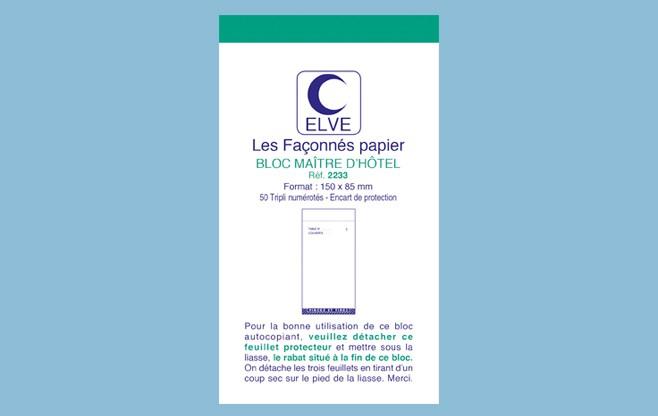 Produktbild ELVE Bloc MaOEtre d'H“tel, 85 x 150 mm, 50 feuillets tripli (500 x)