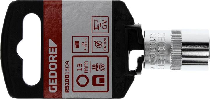Produktbild Gedore Red red R51001304 Steckschlüsseleinsatz 3/8" 6-kant 13 mm Länge 28 mm (13 mm)