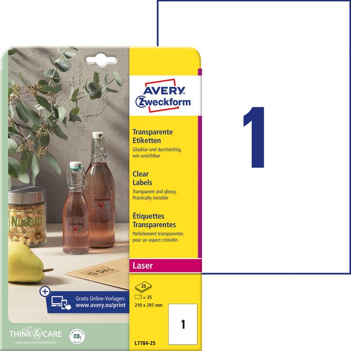 Productafbeelding Avery Kristalheldere etiketten
