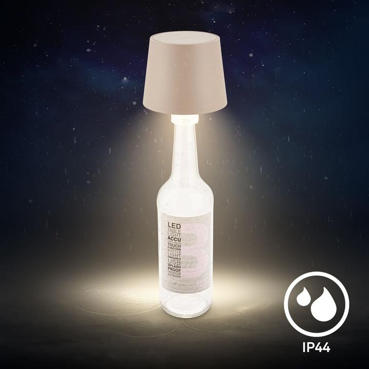 Actual product image Briloner Brilo unplugged BOTA Akku LED Flaschenleuchte- Beige (120 lm)