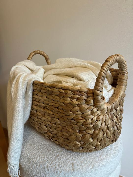 Immagine prodotto Casâme Cesto in Giacinto d'acqua con manici - L 36 cm x P 19 cm x H 22 cm