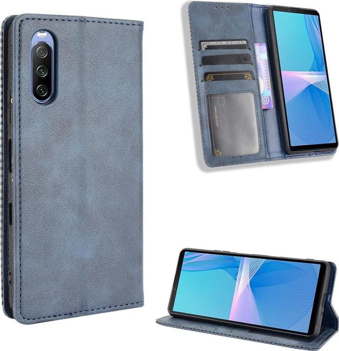 Produktbild Cover-Discount Xperia 10 III - Stand Flip Case Hülle blau (Sony Xperia 10 III)
