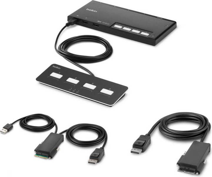 Produktbild Belkin F1DN104MOD-PP-4, 3840 x 2160 Pixel, 4K Ultra HD, Schwarz