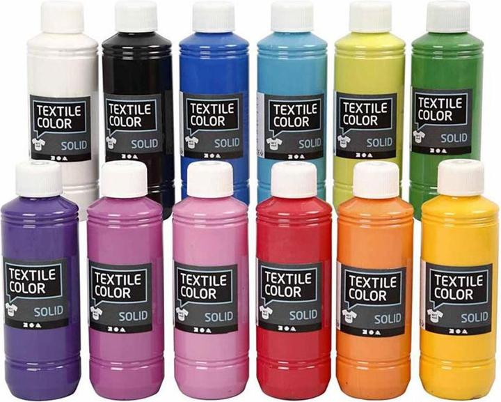 Produktbild Creativ Company Textilfarbe Deckende Textilfarbe, 12x250ml (250 ml)