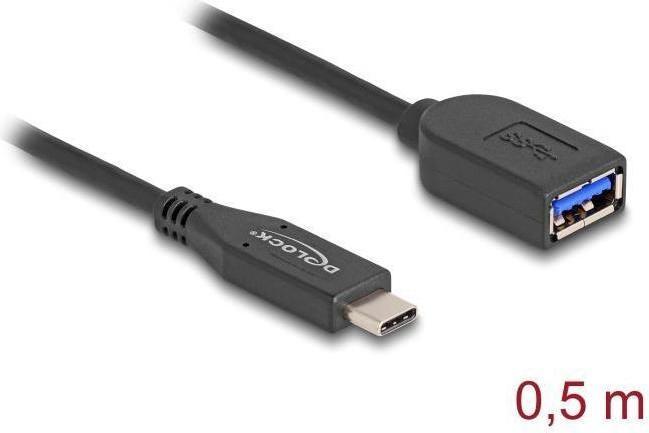 Actual product image Delock USB 10 Gbps cable USB Type-C plug to Type-A socket (0.50 m, USB 3.2 Gen 2)